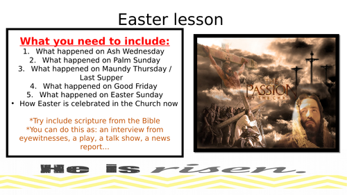 EASTER TASK WHOLE LESSON - DRAMA TO RE/RS