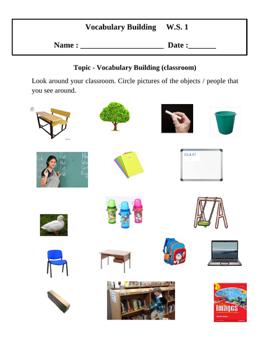 Vocabulary Building Worksheets (Set Of 3) For Grade 1 | Teaching Resources