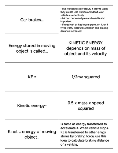 Braking Distances & Energy