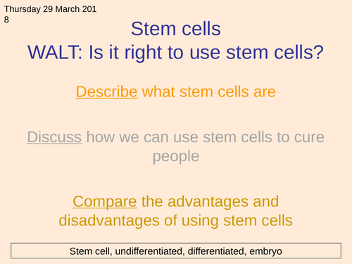Stem cells and ethics