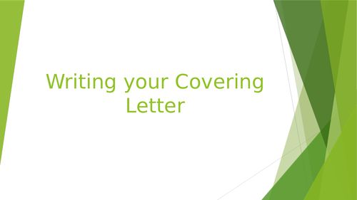 Writing a Covering Letter PowerPoint