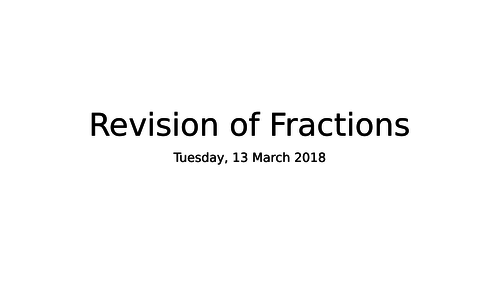 Fractions Revision
