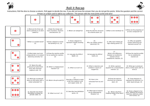 Chemistry Paper 1 Revision Game