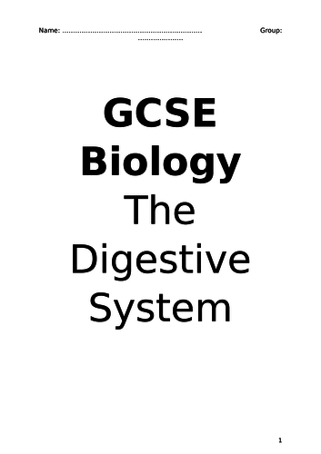 Workbook for topic 2 enzymes and digestion  lessons 1-6