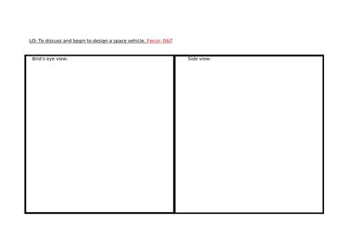 Design sheet KS1, D&T