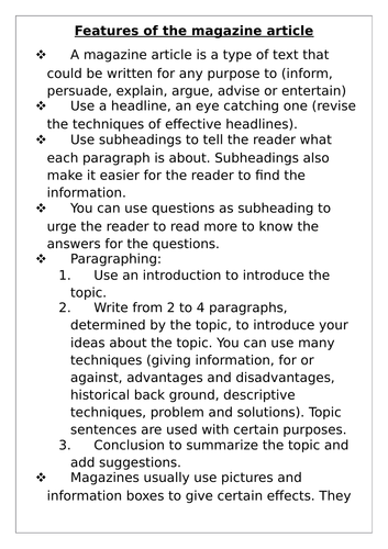 How to write a magazine article for students picture
