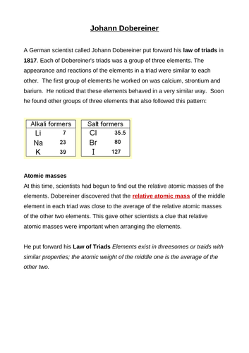 The History of the Periodic Table - Complete Lesson