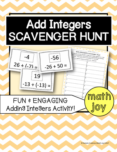 Add Integers Scavenger Hunt