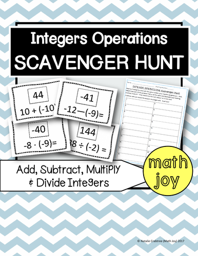 Integer Operations Scavenger Hunt