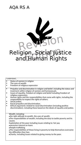 AQA RS A Religion, Social Justice and Human Rights Revision Guide