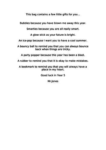 End of year presents message