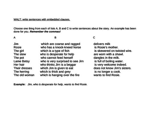 Street Child Embedded Clauses