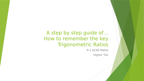 Memorise Trigonometric Ratios of 0, 30, 45, 60 and 90 degrees