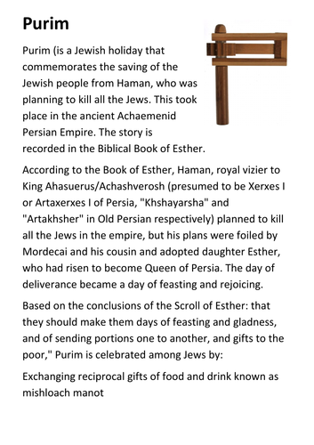 Purim Handout