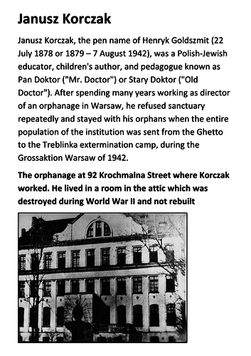 Janusz Korczak Handout