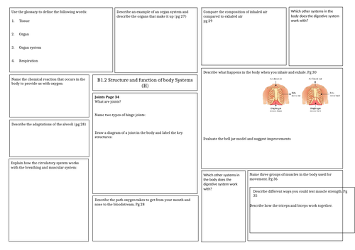 Revision mat: Activate 1 - Biology structure and function of body systems