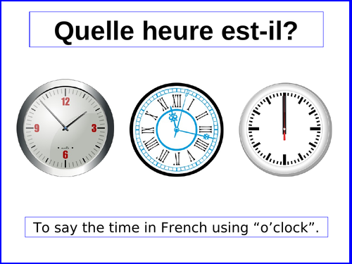 Quelle heure est-il? /¿Qué hora es? Diagram