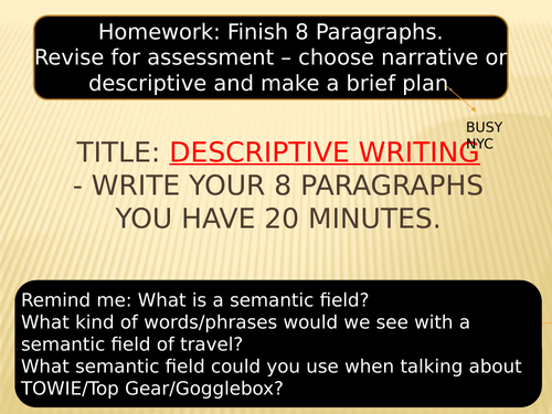 Creative vs Descriptive Writing GCSE