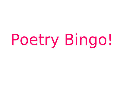 Poetry Devices Bingo