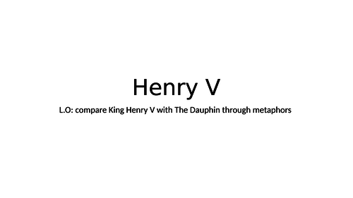 Henry V and The Dauphin comparison lesson