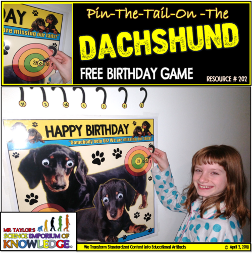 Birthday Games: Pin-The-Tail-On-The Dachshund
