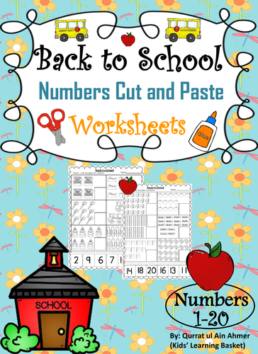 Back to School Themed Numbers Cut&Pastes (1-20):