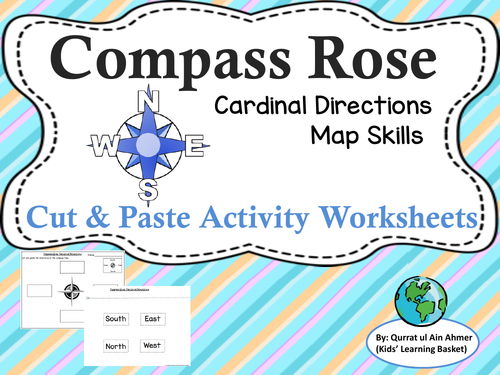 Compass Rose Cardinal Directions Cut&Paste Worksheets