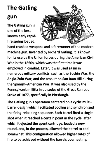 The Gatling gun Handout