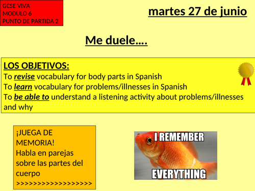 Me duele (GCSE module 6)