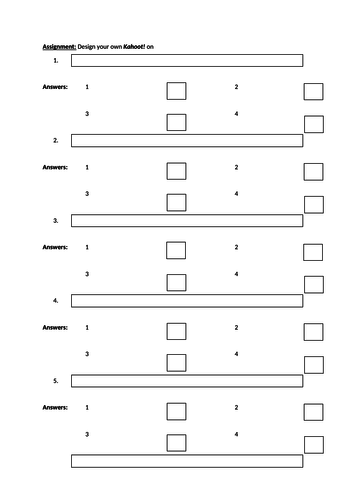 Kahoot! template - design your own quiz!