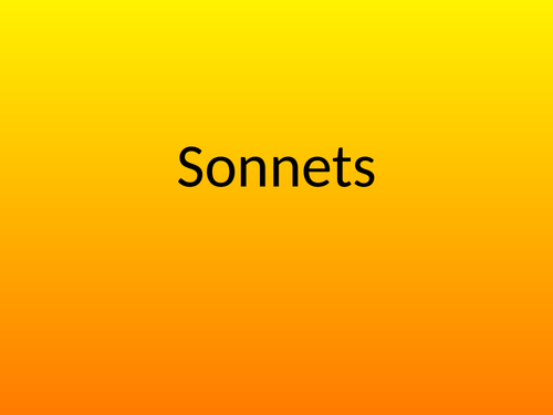 Introduction to writing sonnets