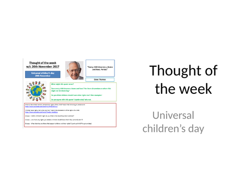 2018 Thought of the week Universal Children's day