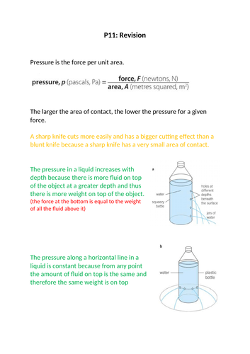 aqa gcse 9-1 physics revision pack: p11