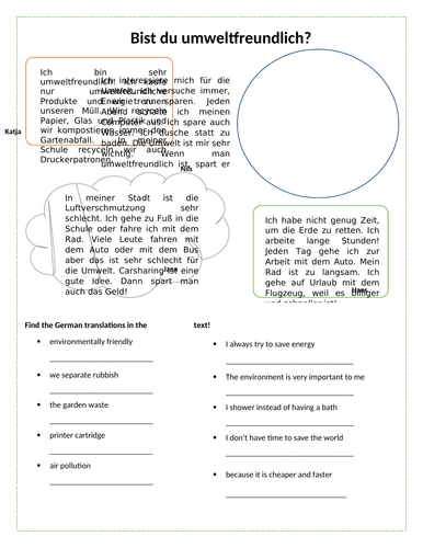 Die Umwelt - bist du umweltfreundlich? was machst du für die Umwelt?