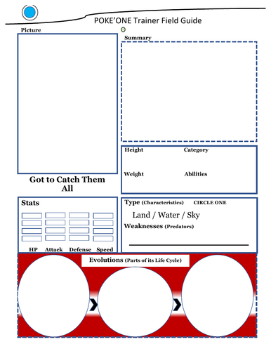 Pokemon Field Guide for Living Things Project/Character Analysis