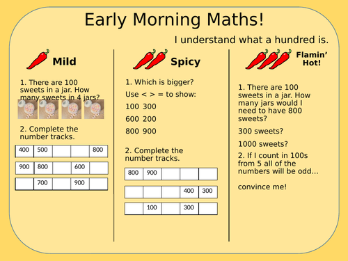 White Rose year 3 Early Morning Maths Revision