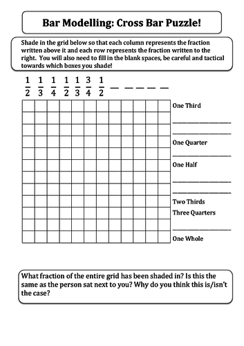 KS2/KS3 Bar Modelling: Cross-Bar Challenge! (Puzzle)