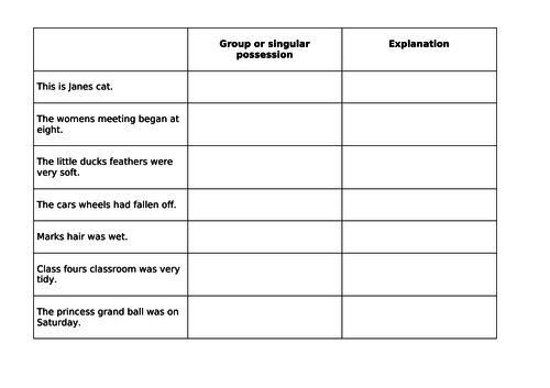 Apostrophes resource activity sheets.