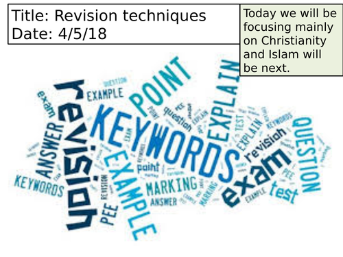 Religious studies-Revision- 9-1 exam tech