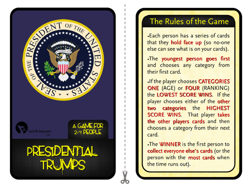 US Presidents Trumps Game - Learn about the US Presidents with our fun and exciting game!