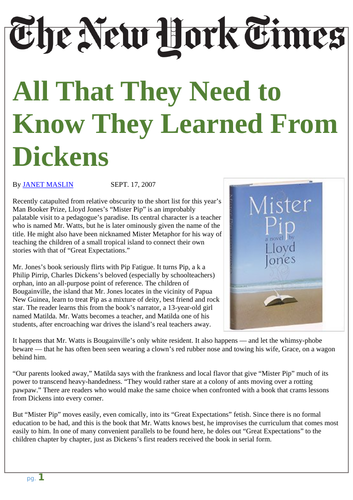 Mister Pip - Book Review: All They Need to Know