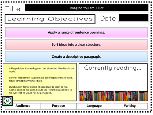 GCSE Writing Skills Revision - Romeo and Juliet: Juliet