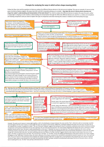 Edexcel A Level English Lit AO2 Poetry Analysis Flow Chart