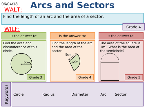 KS3/KS4 Maths: Arcs and Sectors