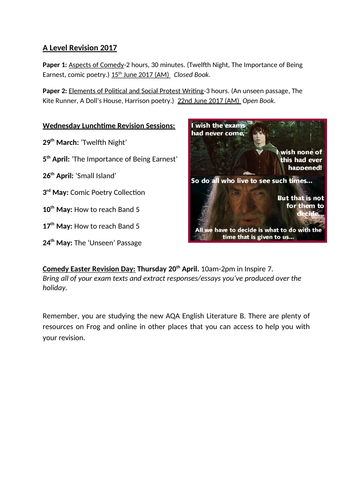 Example A Level Revision Booklet