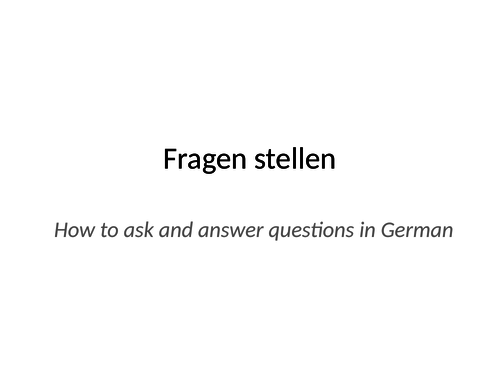 Fragen stellen - asking questions in German