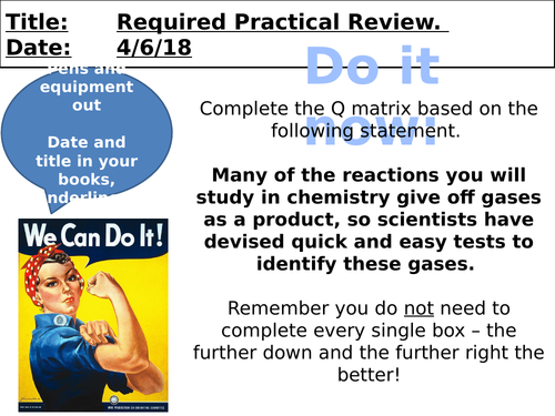AQA Trilogy Required Practical Review: Gas Tests
