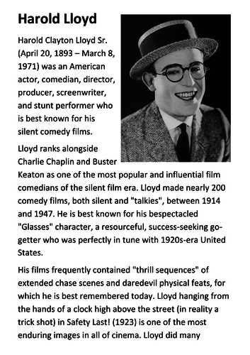 Harold Lloyd Handout