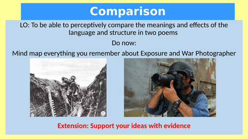 AQA Power and conflict comparison paragraph - Exposure and War Photographer