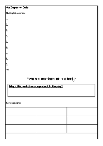 Easter revision booklet - AQA Literature - 3 texts